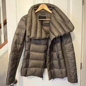 BCBGMaxazaria Quilted Moto-Style Jacket with Knit Side Panels